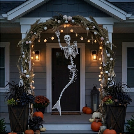 6 Ft. Life-Size Mermaid Skeleton Plastic Halloween Decoration