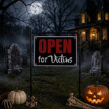 Reversible “We’re Dead” Halloween Sign Decoration (11" x 9")