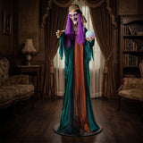 6 Ft Animated Standing Fortune Teller Witch Halloween Decoration