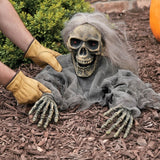 38" Light-Up Skeleton Ground Breaker Try Me Halloween Decoration