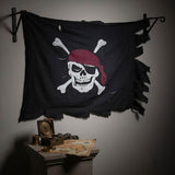 44" x 28" Large Creepy Cloth Pirate Flag Halloween Decoration