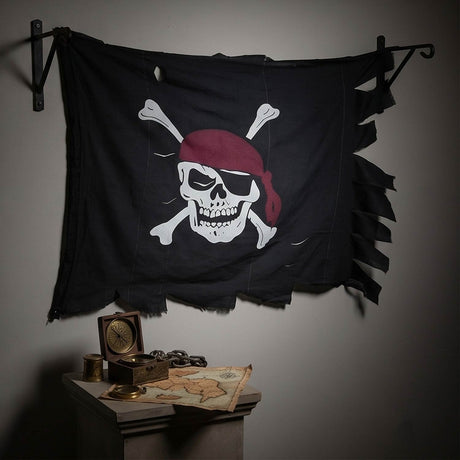 44" x 28" Large Creepy Cloth Pirate Flag Halloween Decoration