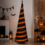 7.5 ft. Halloween Black and Orange Tinsel Tree
