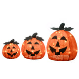 15 in. 3-Piece Halloween Pre-Lit Happy Jack-O-Lantern Trio with LED Lights Plug-In