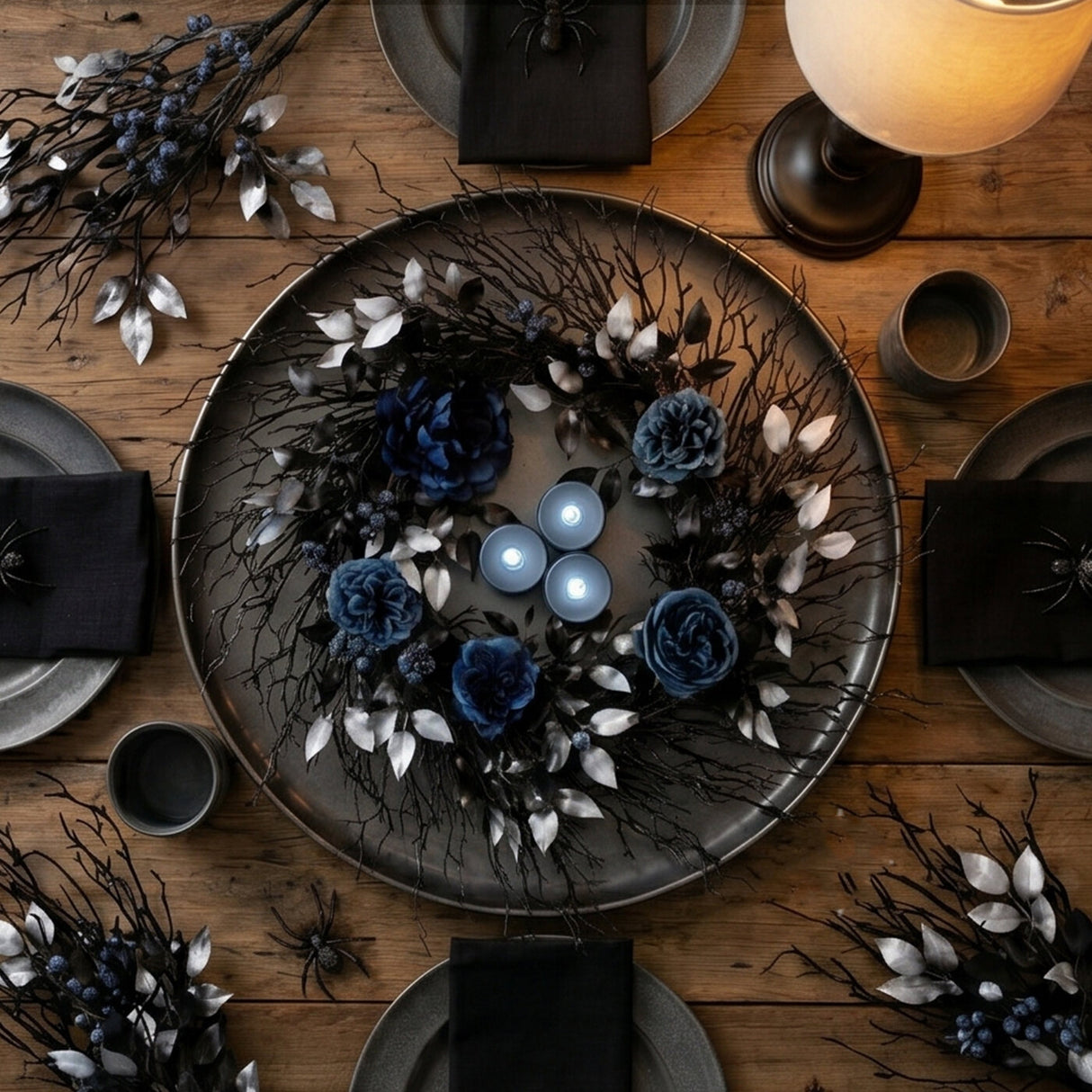 24 in. Halloween Deadwood and Roses Wreath