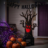 4 ft. Halloween Pre-Lit Frightening Face Tree Decoration Plug-In