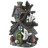6IN Pre-Lit Purple Haunted House Halloween LED Tabletop Decor