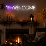 50 in 2D Neon UnWELCOME LED Halloween Sign Plug In