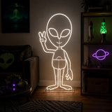 40 in 2D Alien Neon LED Halloween Yard Decor Plug In