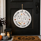 12IN Double Sided Halloween Hanging Sign Trick or Treat Decor