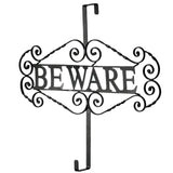 16 in Halloween Beware Metal Wreath Hanger Door Decoration