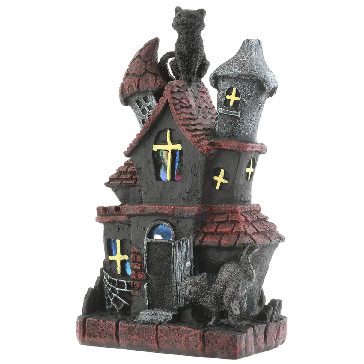 7IN Pre-Lit Black Haunted House Halloween LED Decor