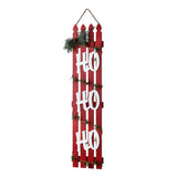 47IN Ho Ho Ho Wall Sign Red Wooden Fence Christmas Holiday Rustic Decor