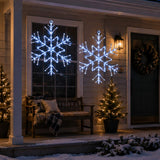 24IN Pre-Lit Six Point Star Snowflake with Cool White LED Lights