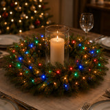 Pre-Lit 24 in. Norwood Fir Christmas Wreath with Multicolor LED Lights