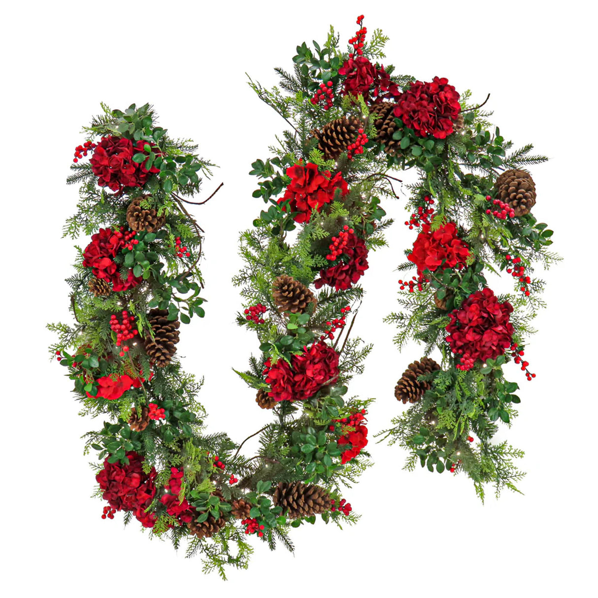 Pre-Lit Vienna Waltz Decorated Garland with Warm White LED Lights, 9 Foot