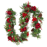Pre-Lit Vienna Waltz Decorated Garland with Warm White LED Lights, 9 Foot