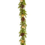 Christmas Bells Pine Garland, 6 Foot Decorative Holiday Garland