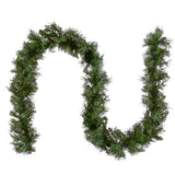 Winchester Pine Garland with Clear Lights, 9 Foot Pre-Lit Christmas Garland