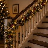 Pre-Lit Wintry Pine Garland with Clear Lights, 9 Foot (Plug-In)