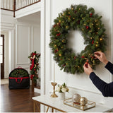 Pre-Lit Crestwood Spruce Wreath with Twinkly Smart LED Lights, 30 Inch