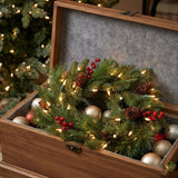 Pre-Lit Noelle Christmas Garland with Warm White LED Lights, 6 Foot