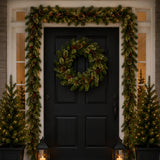 Evergreen and Cashmere Tips Christmas Garland, 9 Foot Holiday Decor