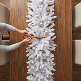9ft Pre-Lit Dunhill Fir White Christmas Tree with Clear Lights