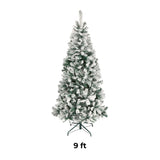 9ft Acacia Flocked Slim Christmas Tree (Unlit) with Snow-Covered Branches