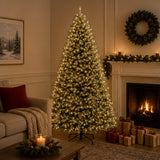 10ft Pre-Lit Downswept Douglas Fir Artificial Christmas Tree with Dual Color LED Lights & PowerConnect