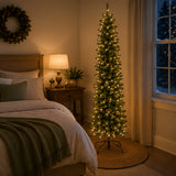 10ft Pre-Lit North Valley Spruce Pencil Slim Christmas Tree with Clear Lights