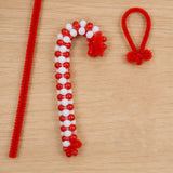 Beaded Candy Cane Christmas Ornament Craft Kit 12 Pack