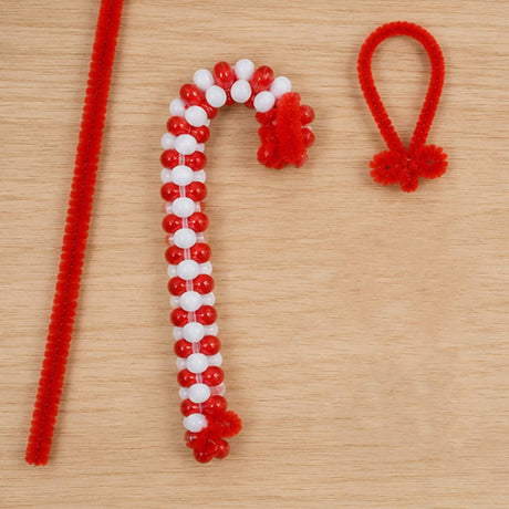 Beaded Candy Cane Christmas Ornament Craft Kit 12 Pack