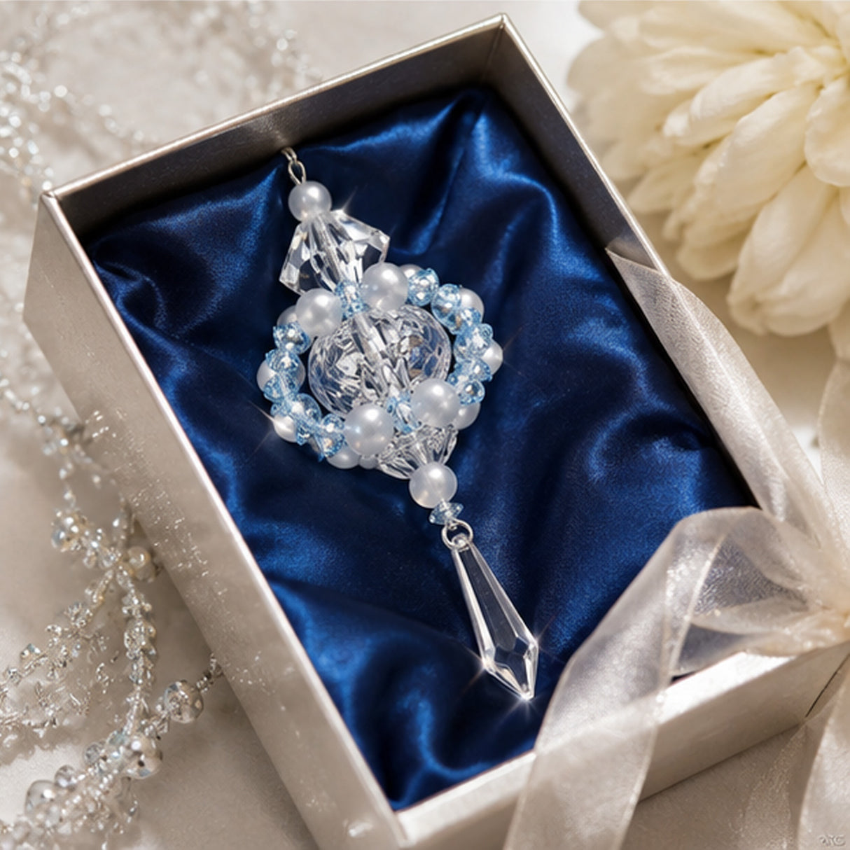 Beaded Winter Elegance Snowflake Ornament Craft Kit Makes 6