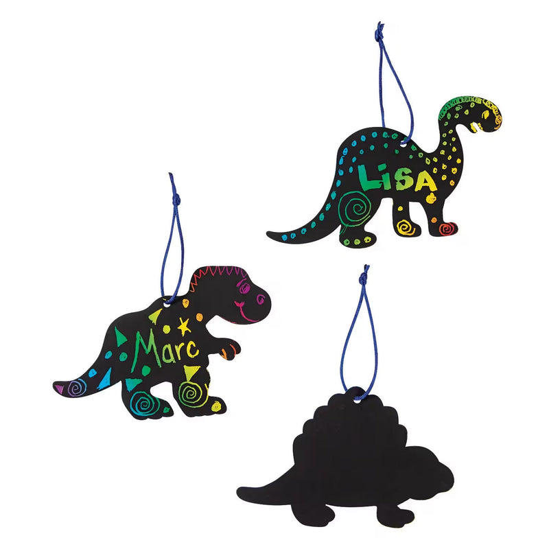 Magic Color Scratch Dinosaur Ornament Craft Kit 24 Pack