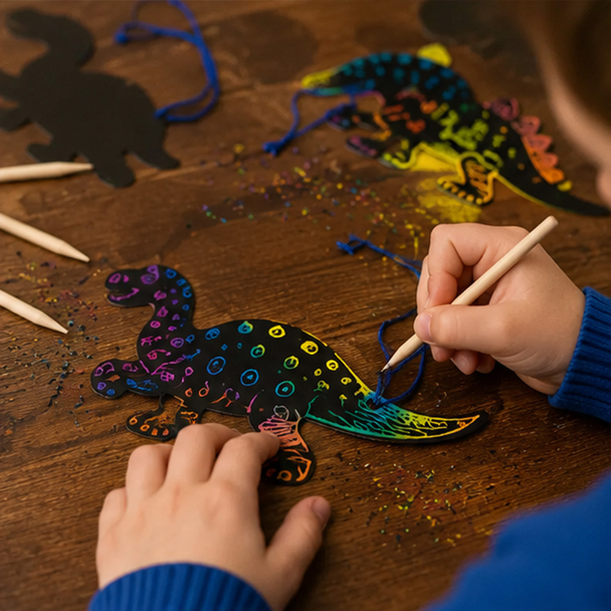 Magic Color Scratch Dinosaur Ornament Craft Kit 24 Pack