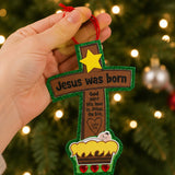 Jesus Was Born Christmas Ornament Craft Kit 12 Pc DIY Foam