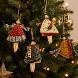 Dancing Angel Metal Christmas Ornaments 12 Pc Set