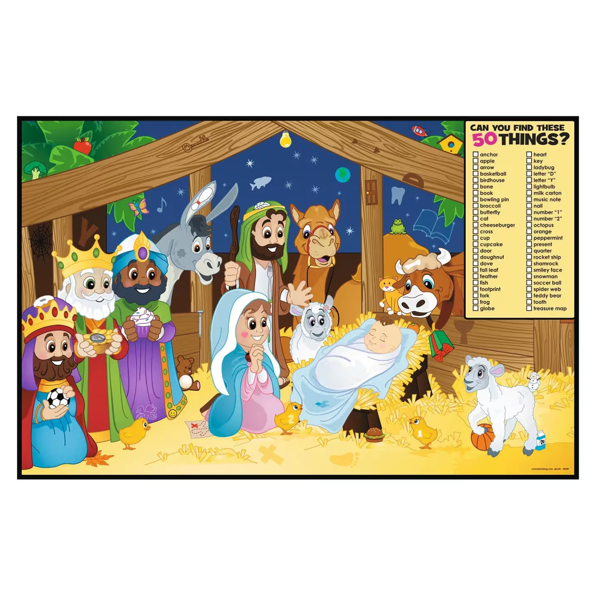 Religious Christmas Image Hunt Activity Sheets 50 Pc Bulk Set