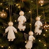 Star Gathering Sparkling Angel Resin Christmas Ornaments 3 Inch 12 Pc