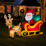 Inflatable Santa on Sleigh 6 Ft Outdoor Christmas Decoration