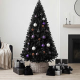 Artificial Black Christmas Tree Unlit Pine Design Easy Assembly