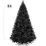 Artificial Black Christmas Tree Unlit Pine Design Easy Assembly