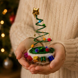 Christmas Tree Hat Plush Coil Spring Holiday Costume Hat