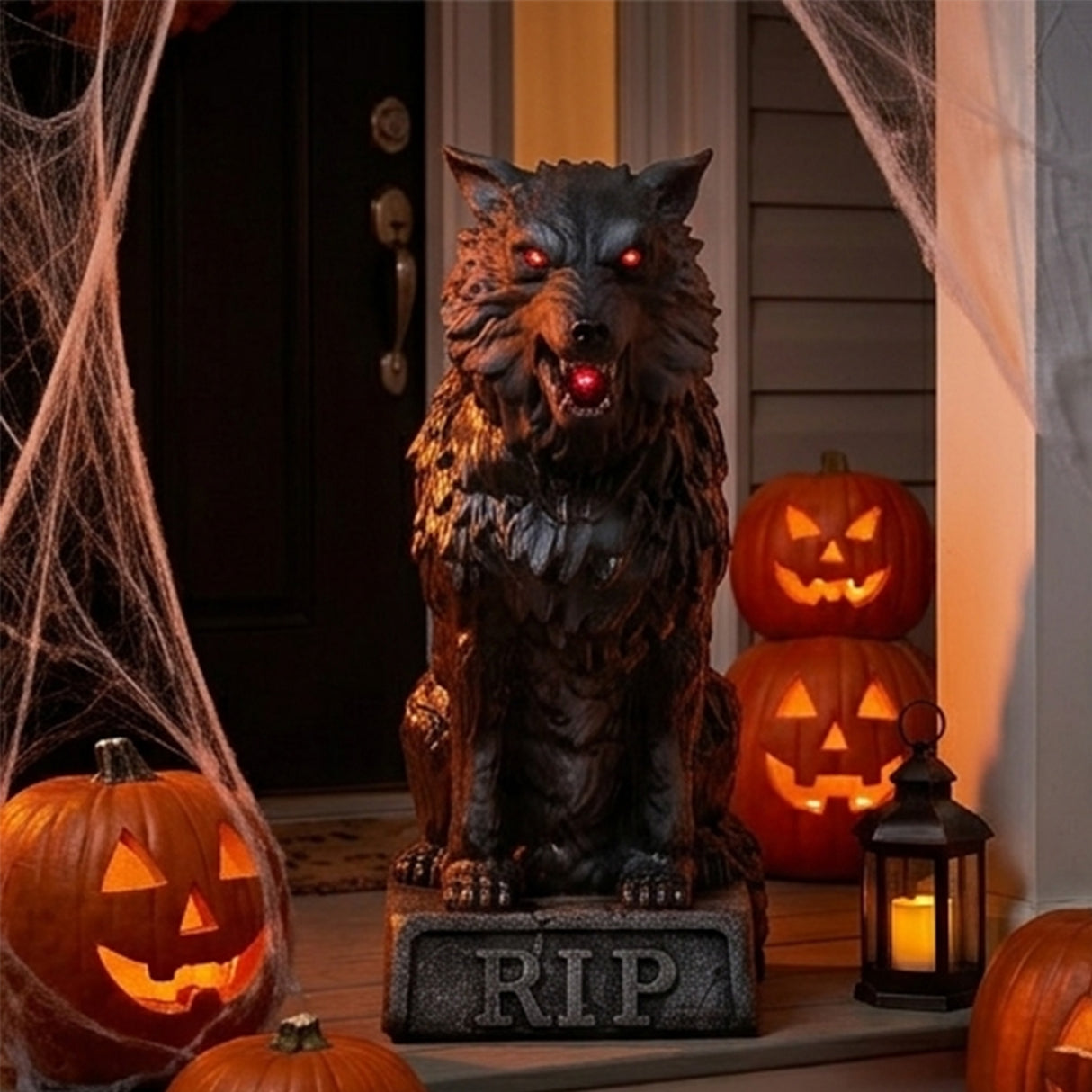 25 1/2" Animated Zombie Wolf Halloween Decoration