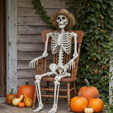 5 Ft Life-Size Posable Plastic Skeleton Halloween Decoration