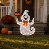 Halloween Pre-Lit BOO Ghost Lawn Decoration with LED Lights