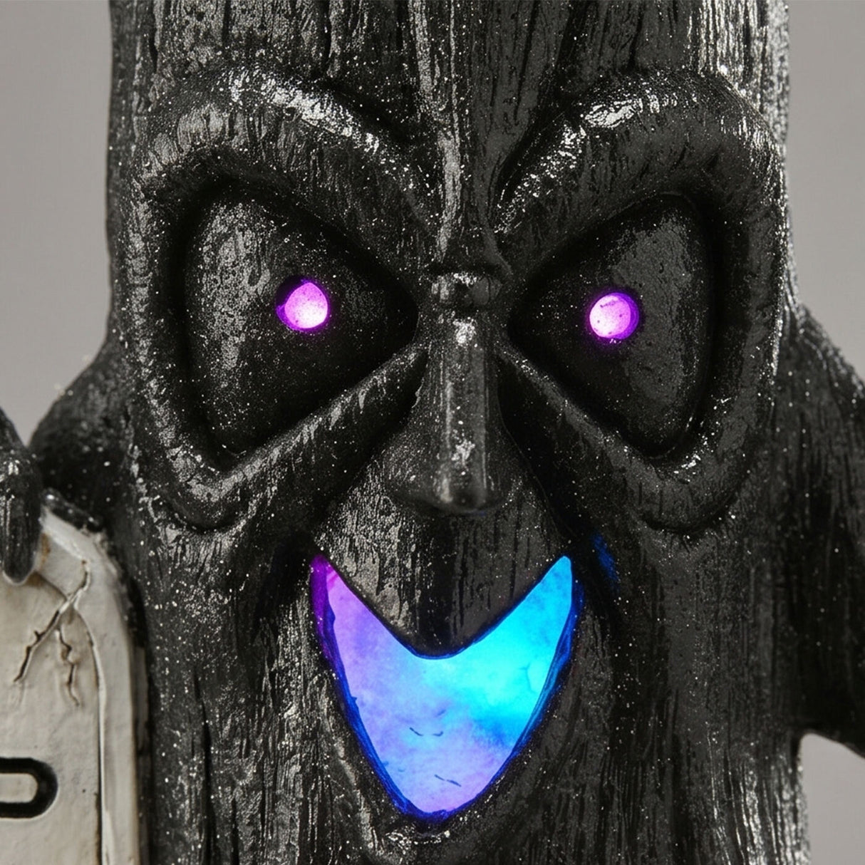 15 in. Halloween Tree Holding Skull and RIP Tombstone with LED Lights