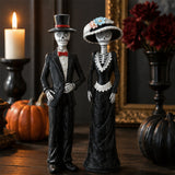 13 in. Halloween Skeleton Couple in Formal Attire Decoration