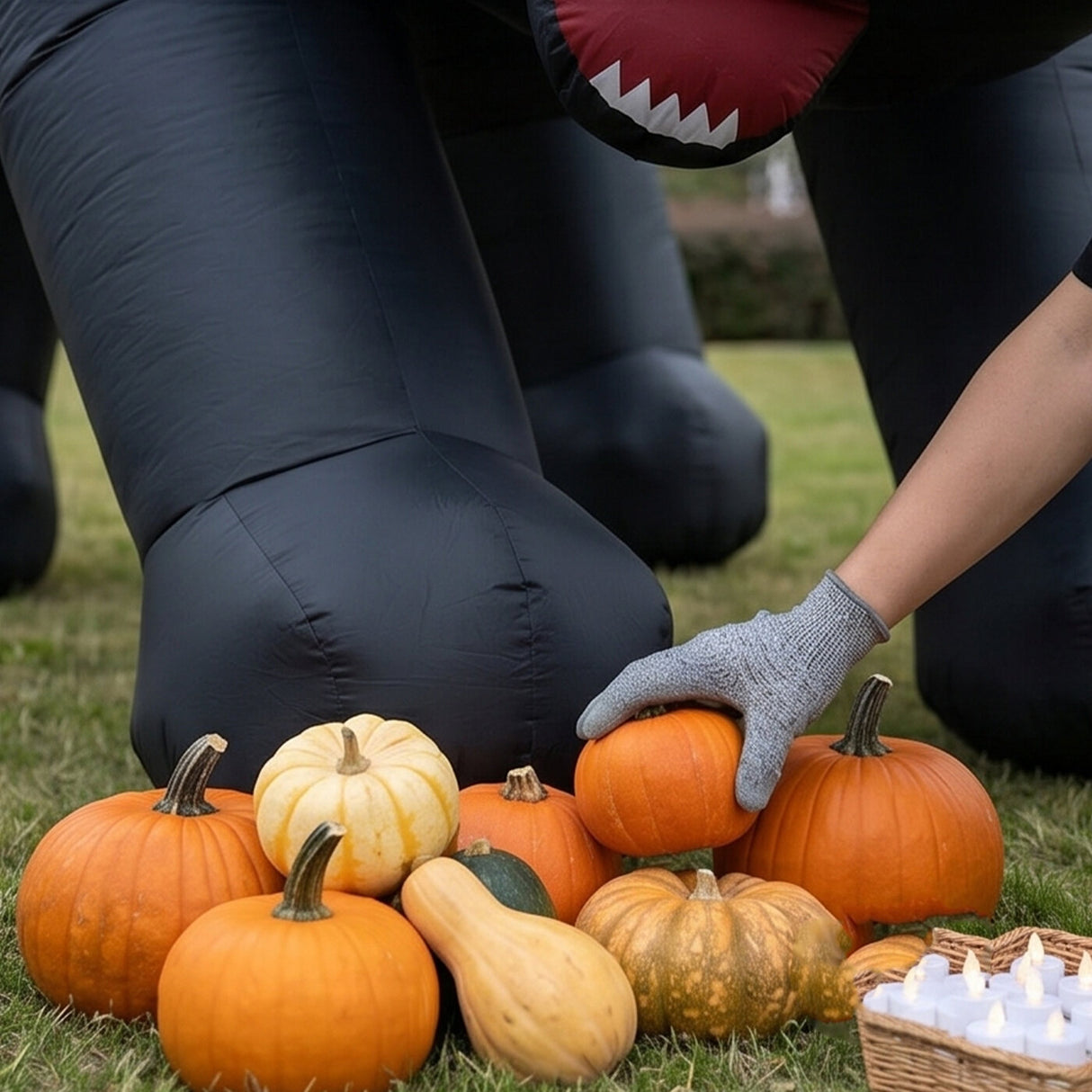 20 ft. Halloween Black Cat Inflatable Decoration with LED Lights, Plug-In